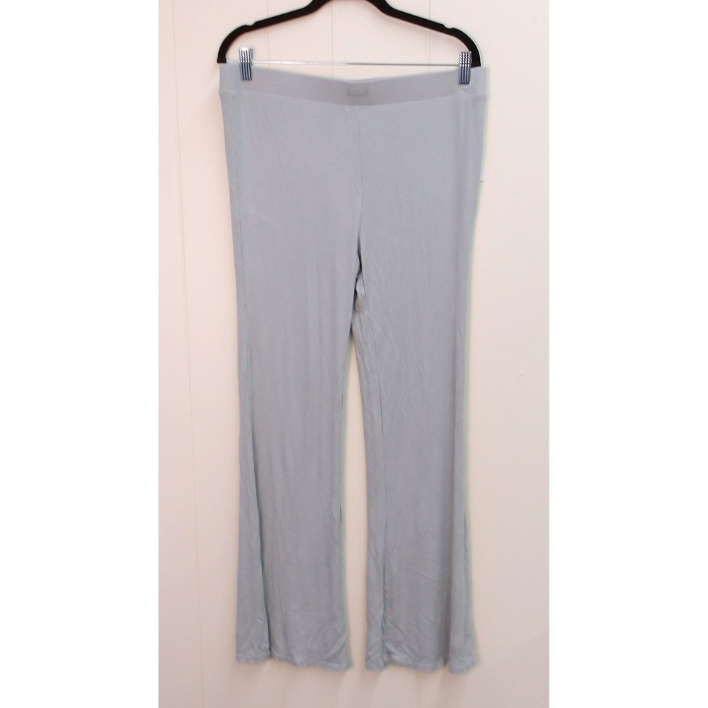 Steve Madden Puritan Gray Ribbed Knit Lounge Pants‎ XL Wide Leg / #9182